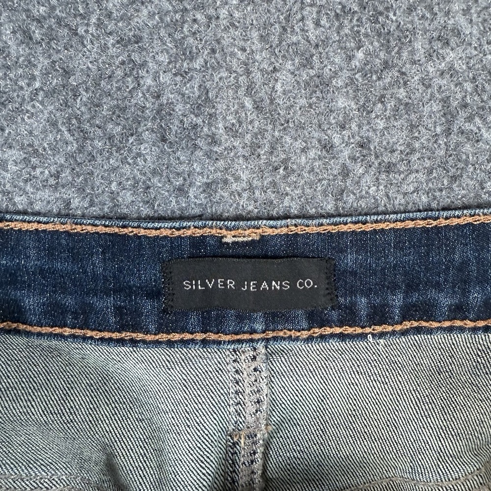 Silver Jeans Womens 30x28.5 (Fits 30x31) Blue Beau Straight Dark Wash Stretch - Picture 5 of 14